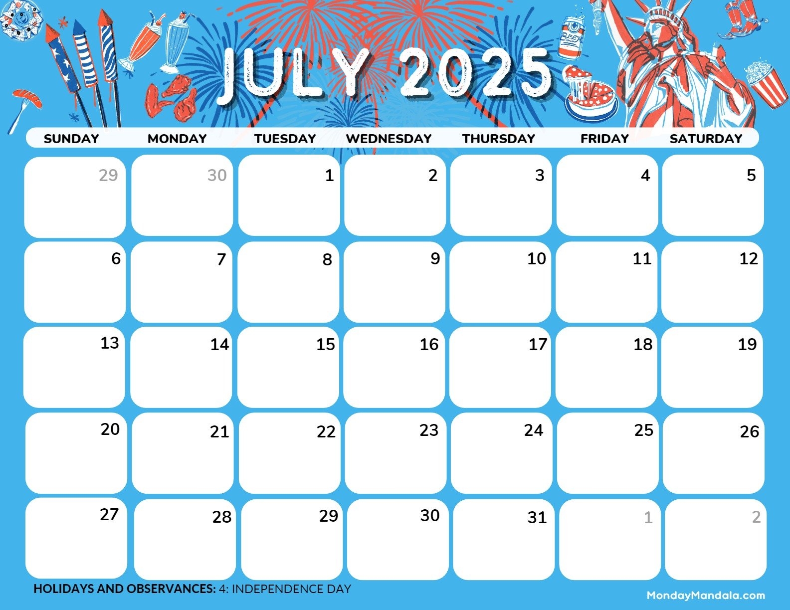 July 2025 Printable Calendar 52 Free PDF Printables 