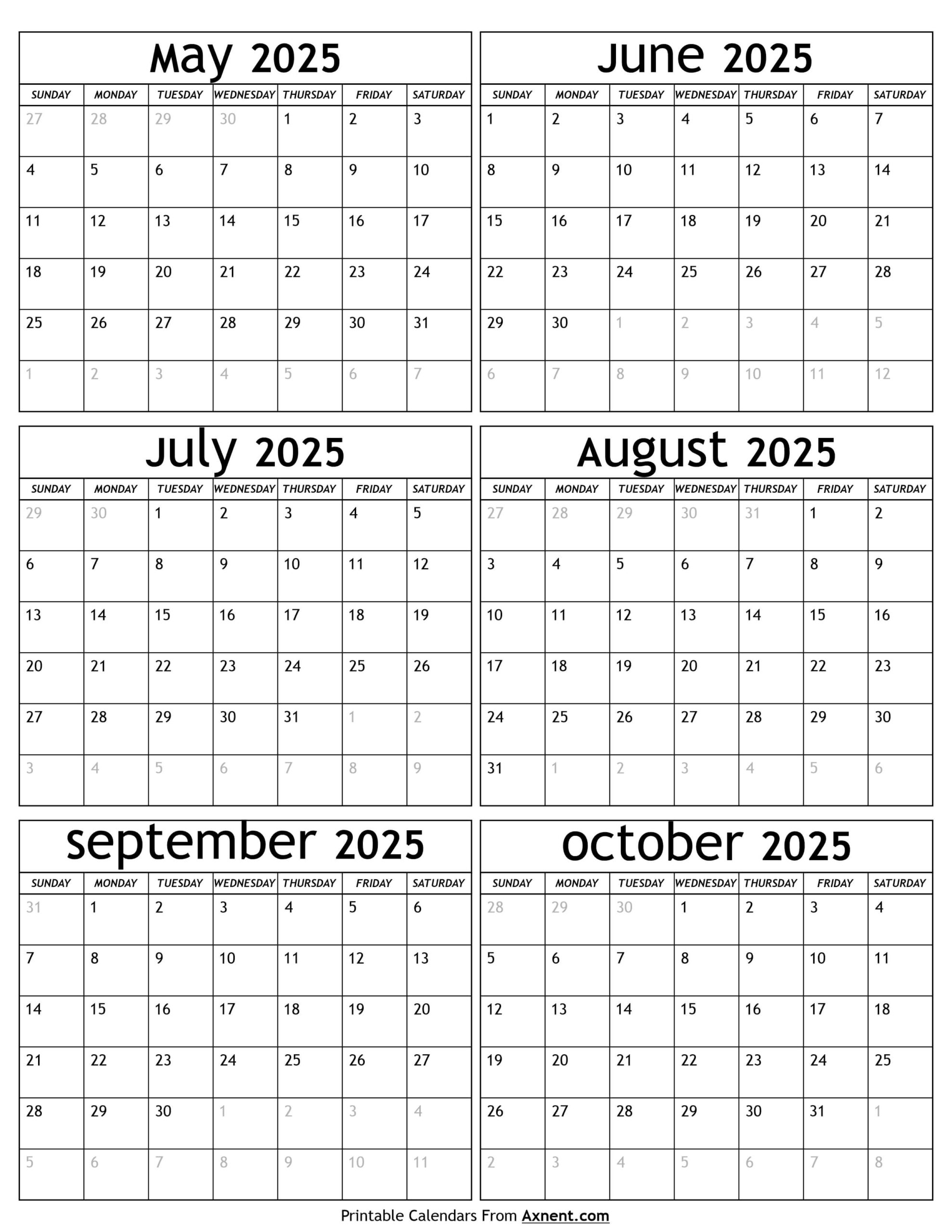 October 2025 Calendar In Excel