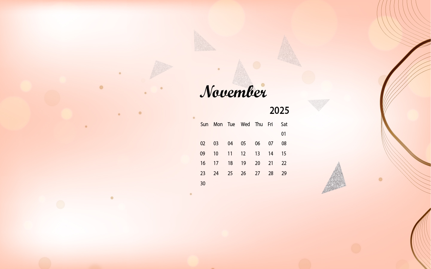 November Wallpaper Calendar 2025