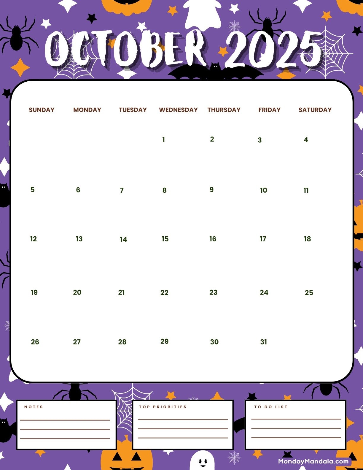 Fun October 2025 Calendar