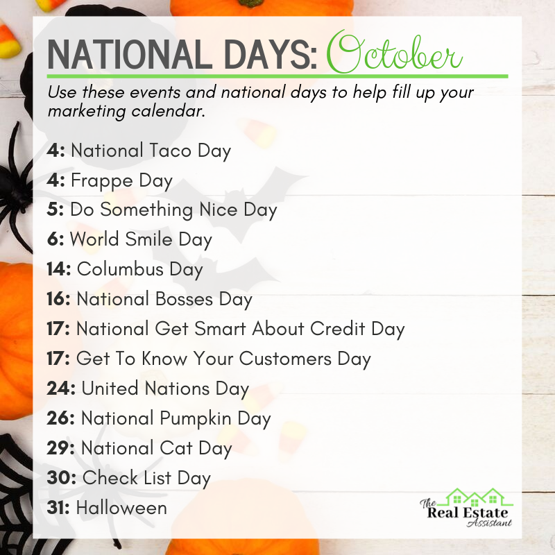 National Days Calendar October 2025