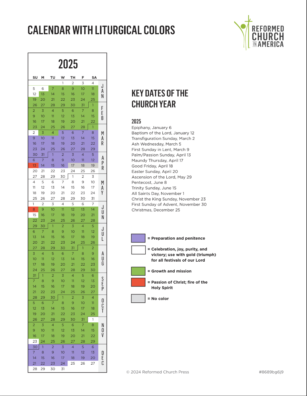 August 2025 Liturgical Calendar