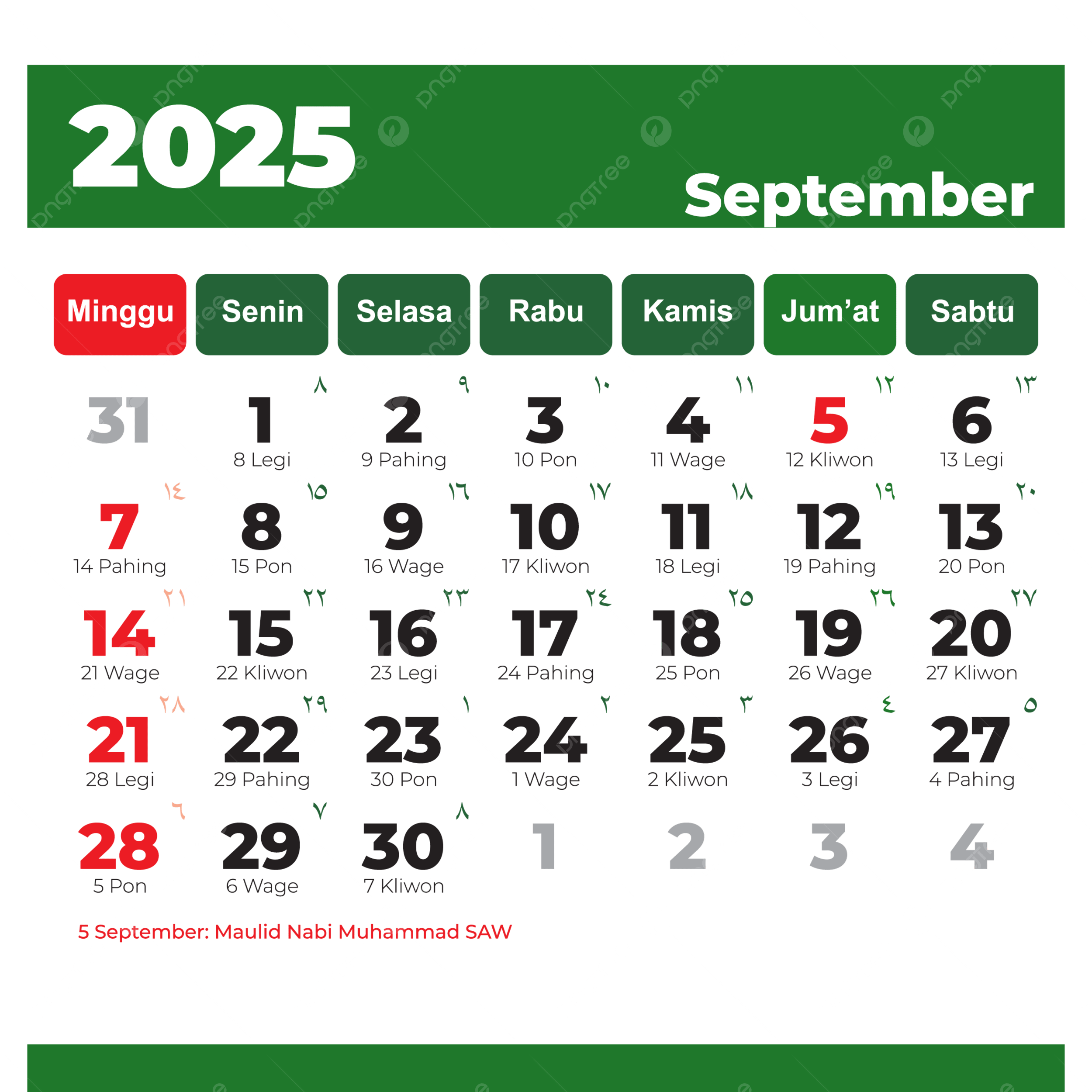 National Day Calendar 2025 September