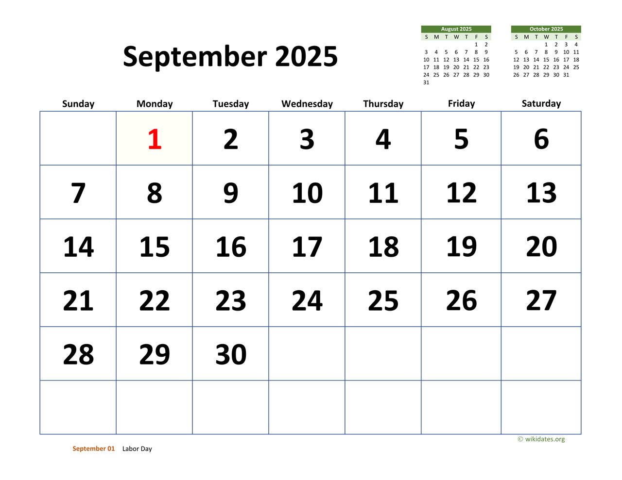 Picture Of A Calendar For September 2025