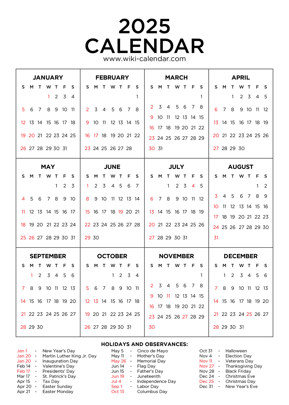 October 2025 Calendar Important Days